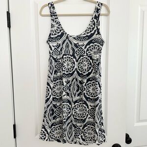 Roxy Navy & White Floral Sleeveless Tank Top Sun Dress- Beach Vacation Surf